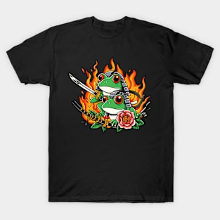 Fired Samurai Frog T-Shirt